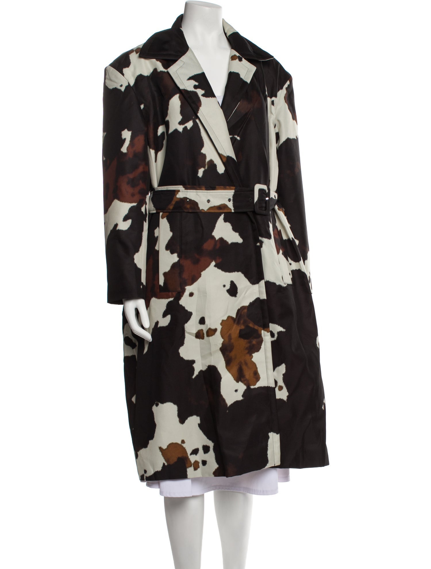 Dries Van Noten Animal Print Trench Coat