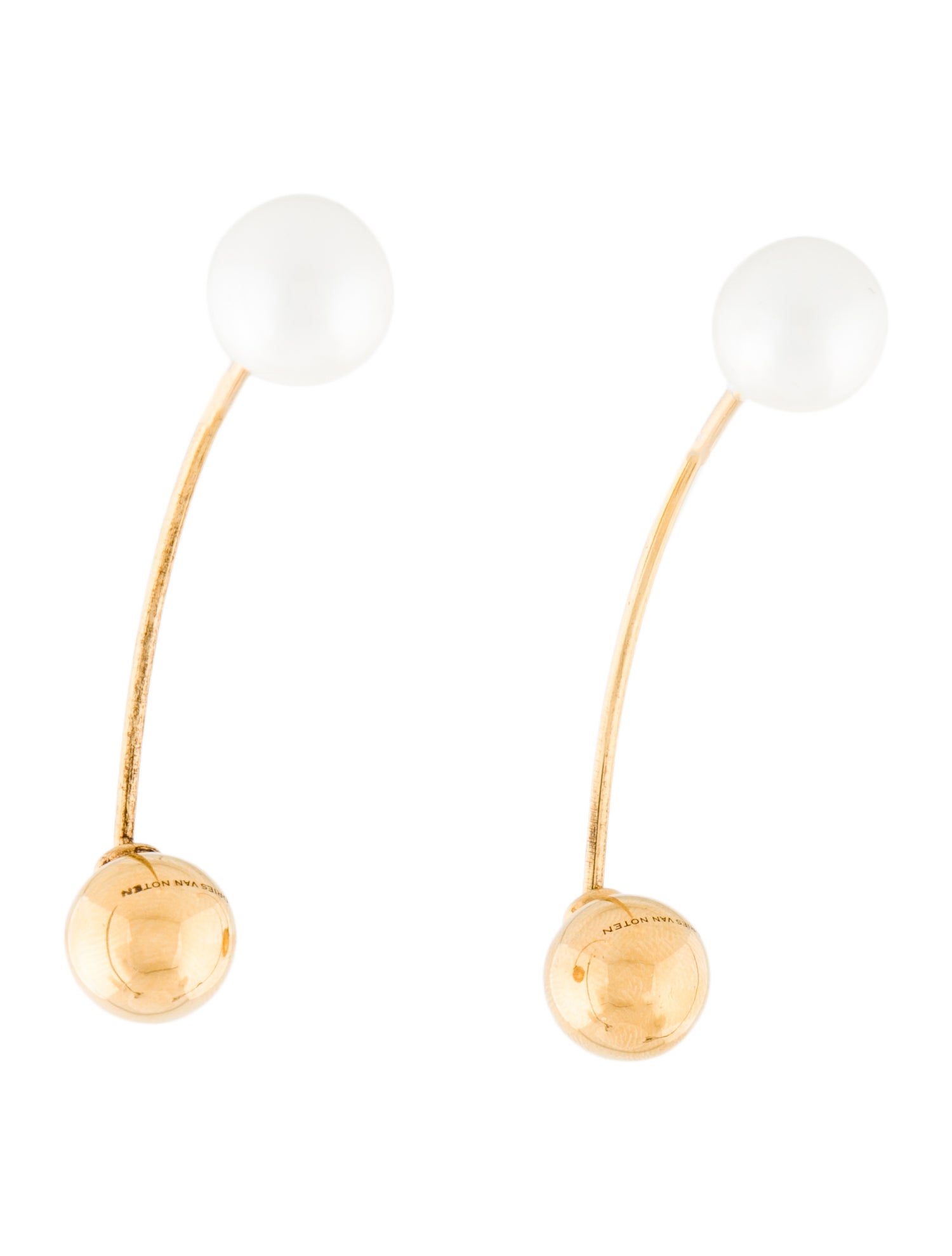ピアス Dries Van Noten Drop Earrings Crystal-embellished drop earrings in silver - Dries Van