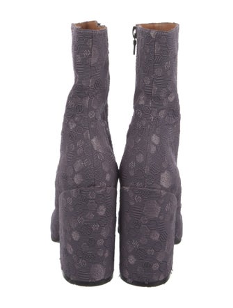 Dries Van Noten Canvas Printed Boots