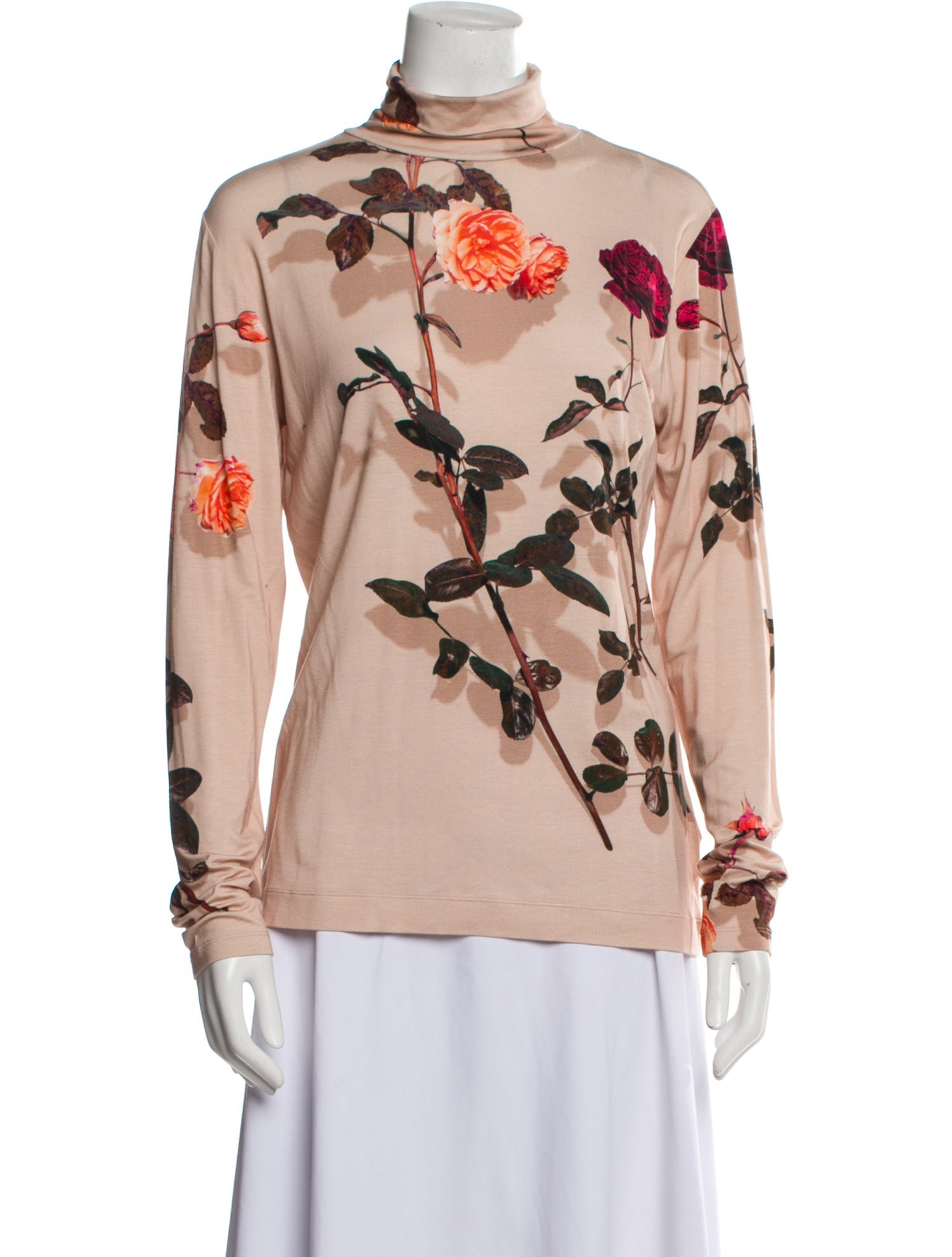 Dries Van Noten Floral Print Turtleneck Sweatshirt