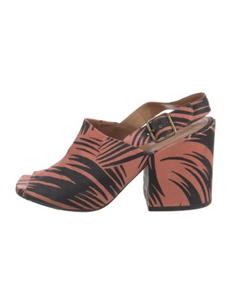 Dries Van Noten Canvas Printed Slingback Sandals