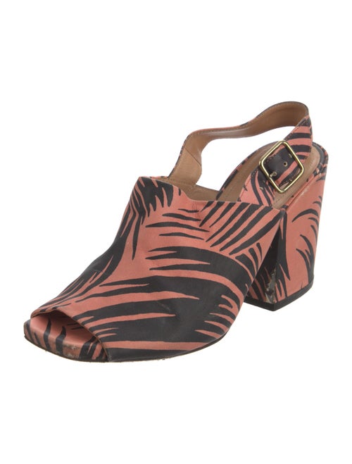 Dries Van Noten Canvas Printed Slingback Sandals