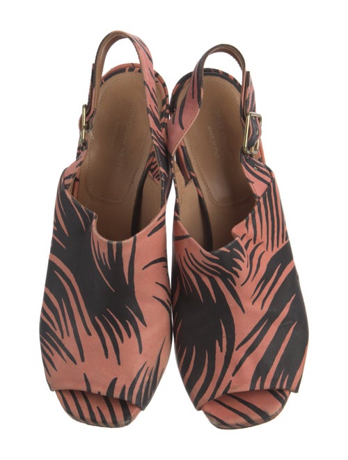 Dries Van Noten Canvas Printed Slingback Sandals