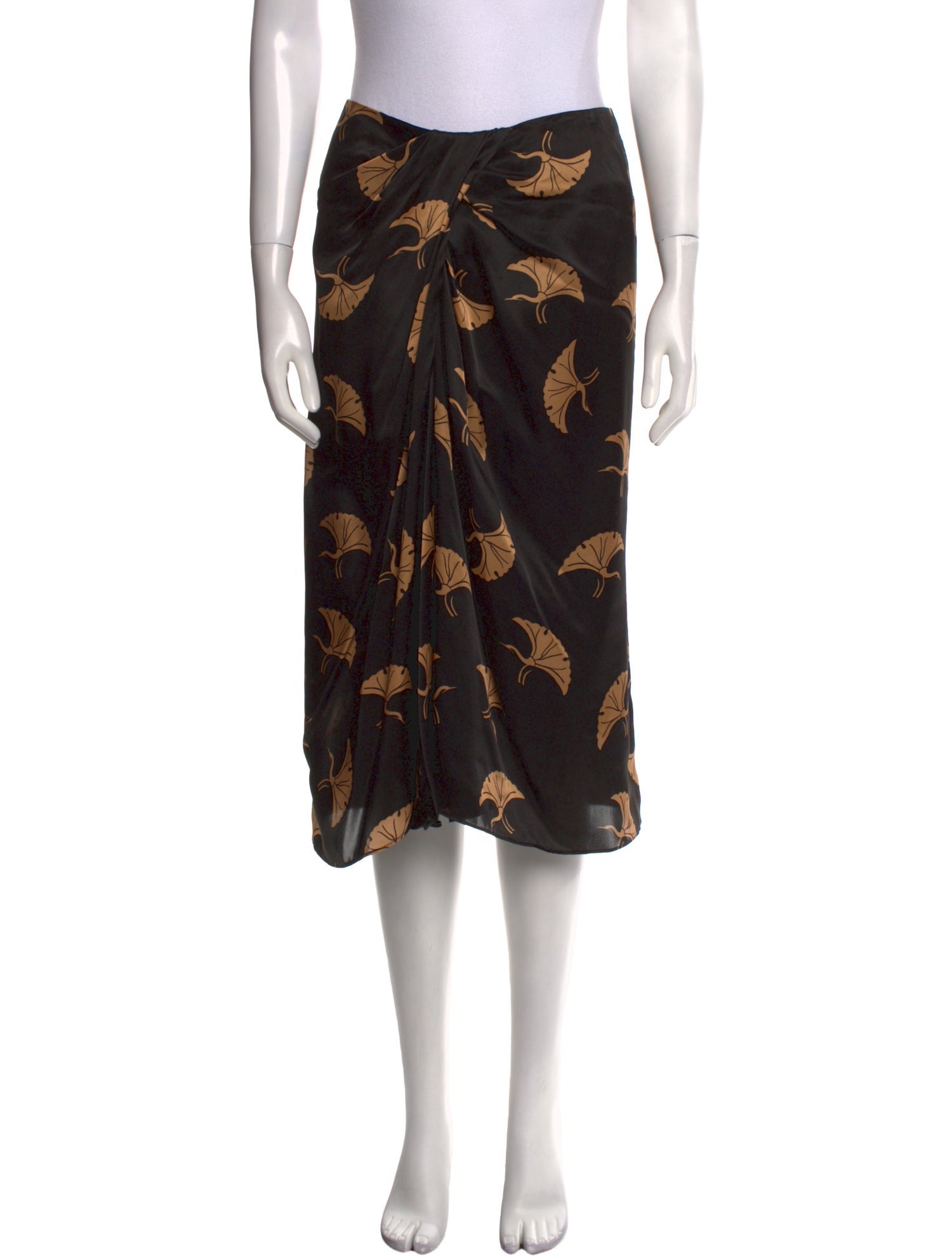 Dries Van Noten Silk Midi Length Skirt