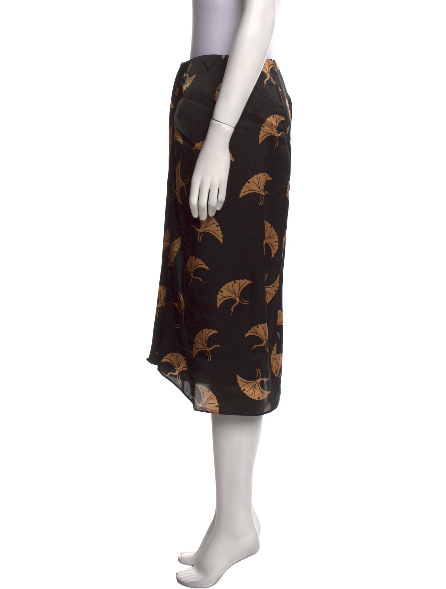 Dries Van Noten Silk Midi Length Skirt