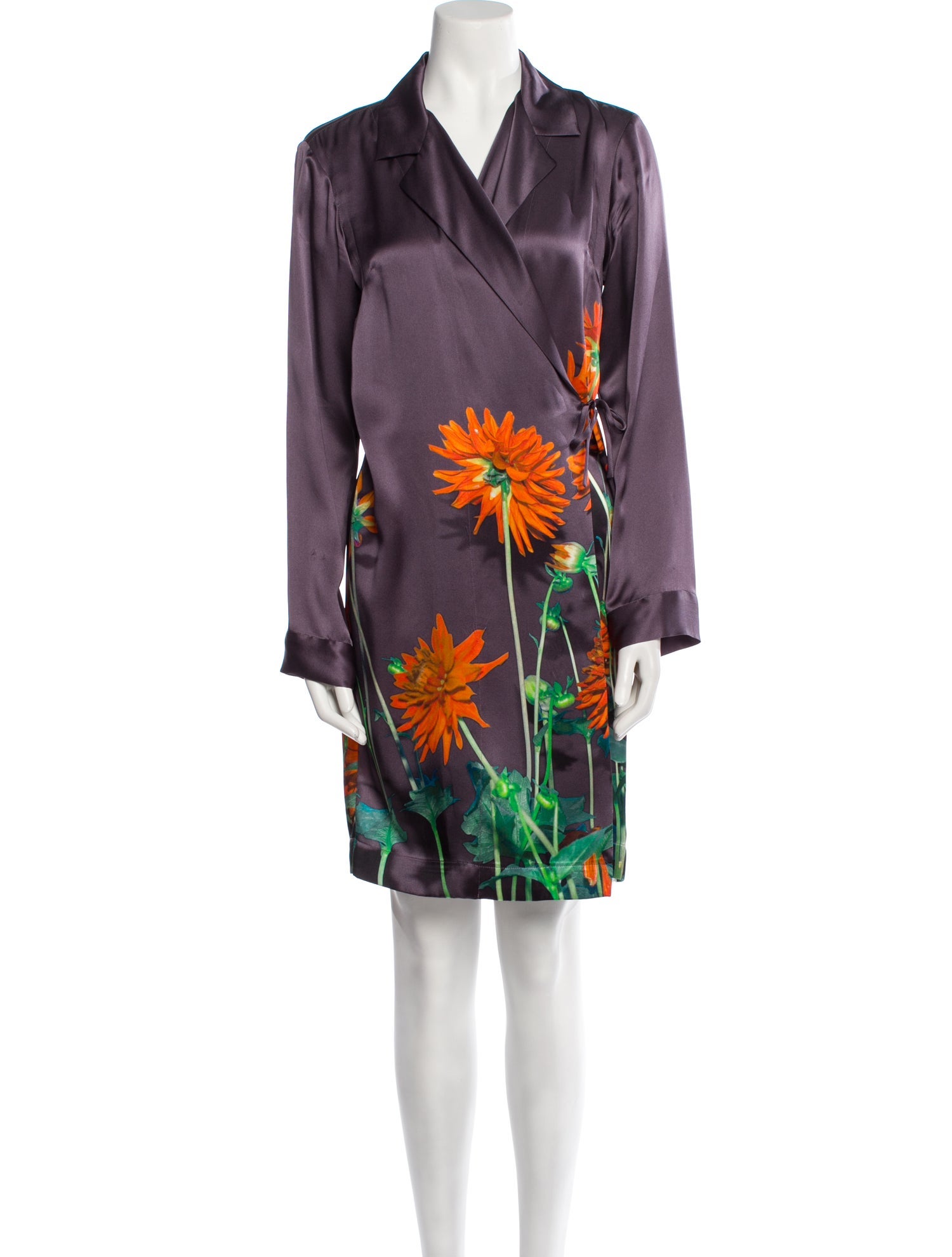 Dries Van Noten Silk Floral Print Robe