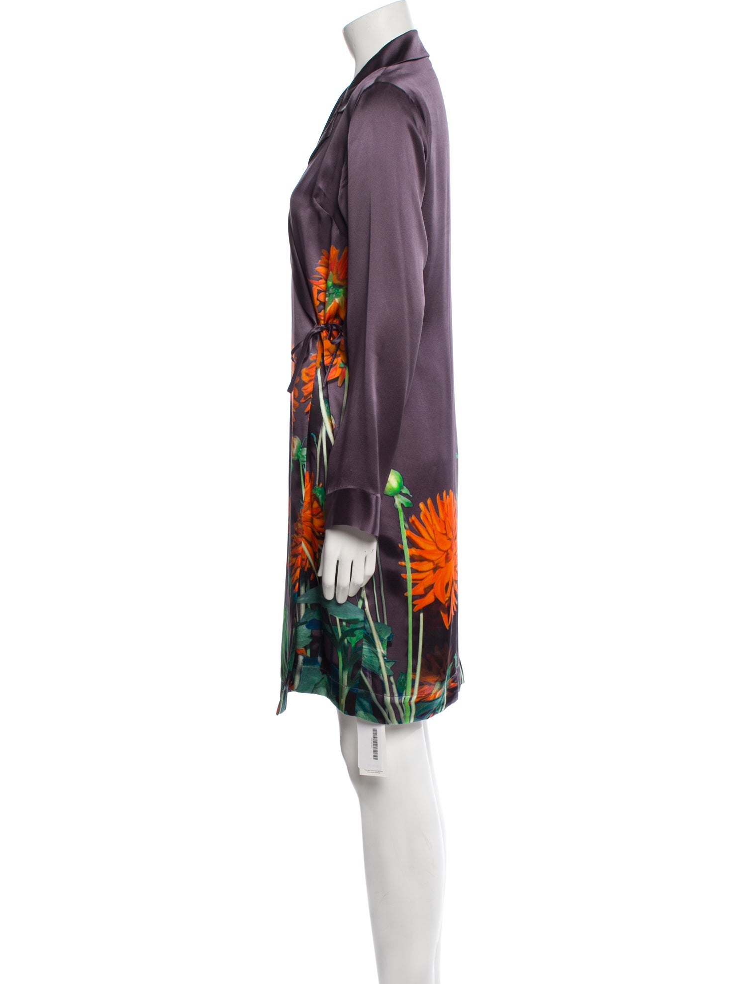 Dries Van Noten Silk Floral Print Robe