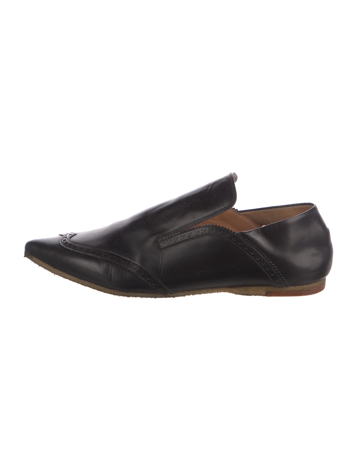Dries Van Noten Leather Scalloped Accent Loafers