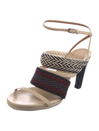 Dries Van Noten Leather Printed Sandals