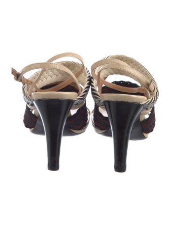 Dries Van Noten Leather Printed Sandals