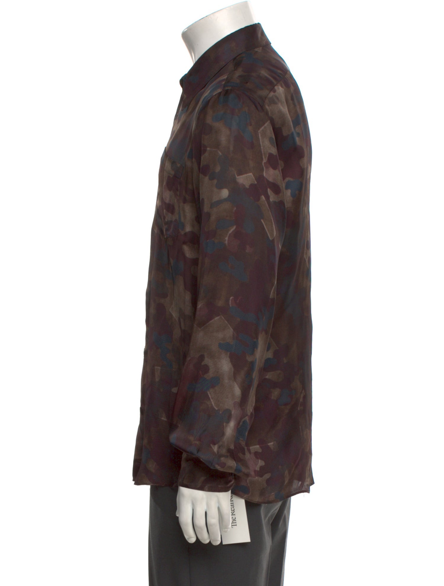 Dries Van Noten Camouflage Print Long Sleeve Shirt