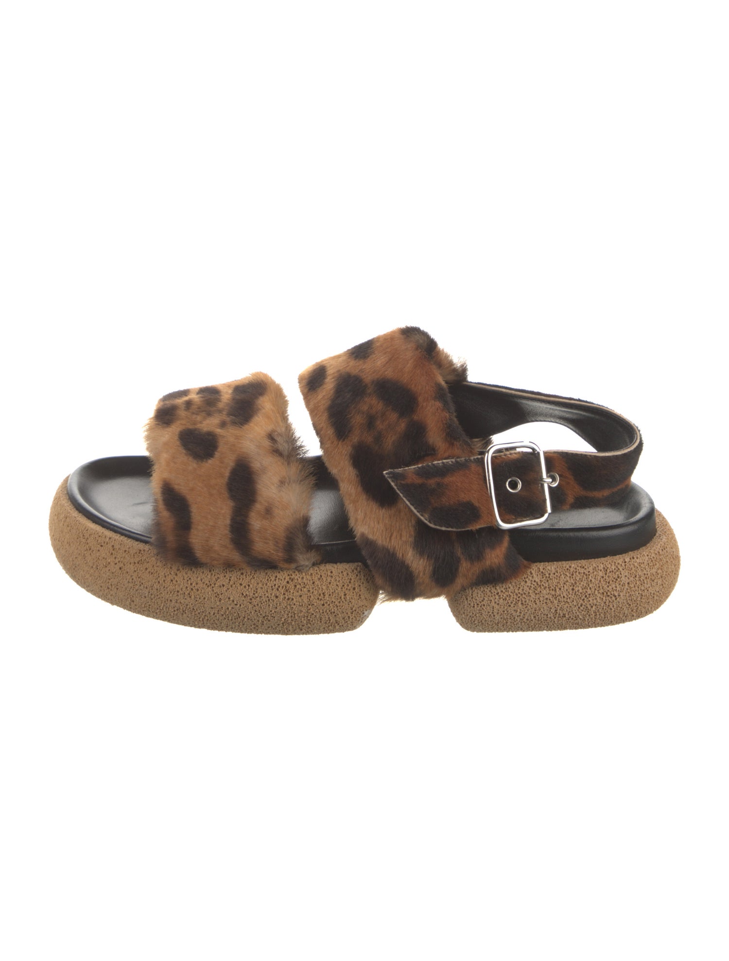 Dries Van Noten Leather Animal Print Slingback Sandals