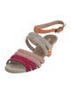 Dries Van Noten Suede Colorblock Pattern Slingback Sandals