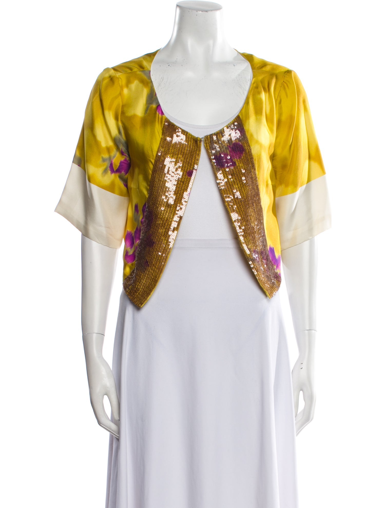 Dries Van Noten Silk Floral Print Evening Jacket