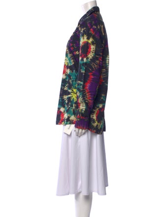 Dries Van Noten Printed Long Sleeve Button-Up Top