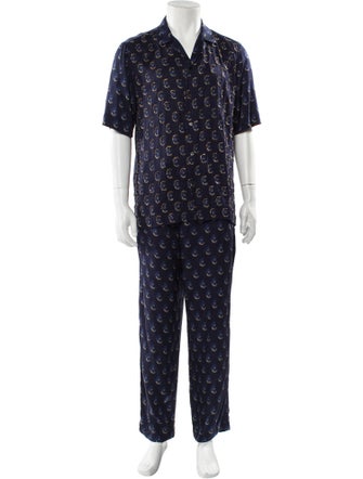 Dries Van Noten Printed Sequin Embellishments Pajama Set