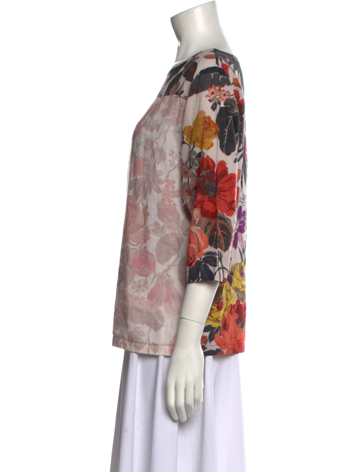 Dries Van Noten Floral Print Bateau Neckline Blouse