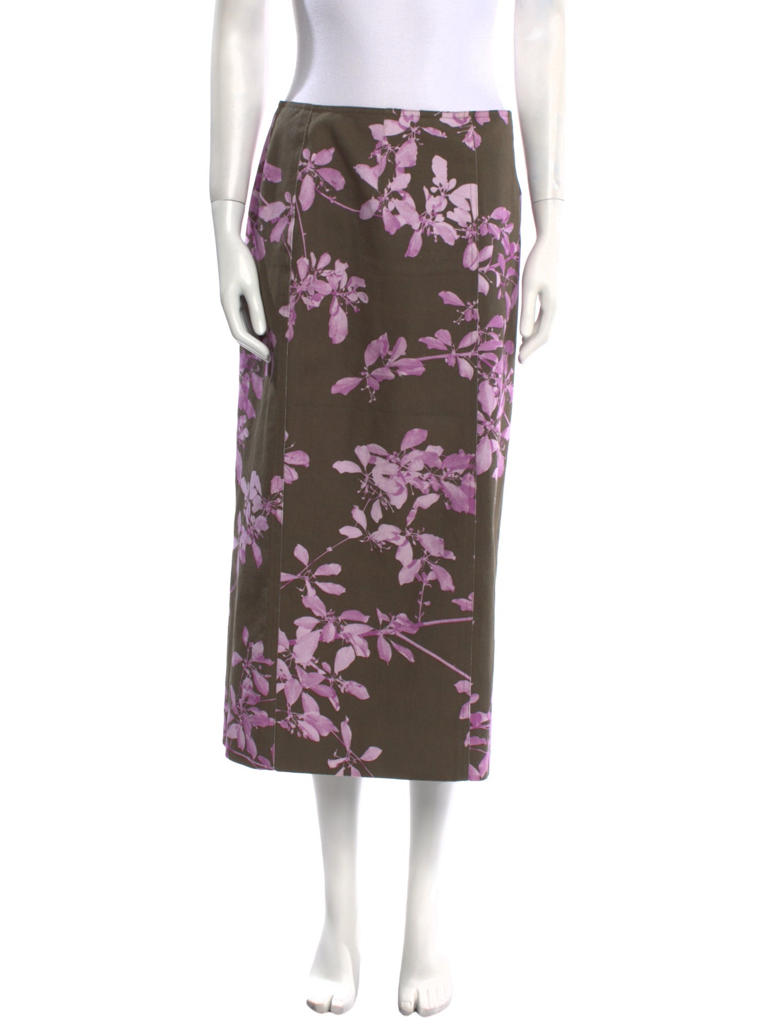 Dries Van Noten Floral Print Midi Length Skirt