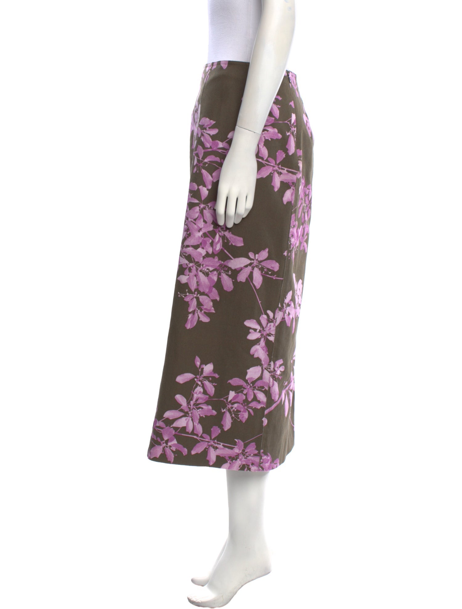 Dries Van Noten Floral Print Midi Length Skirt