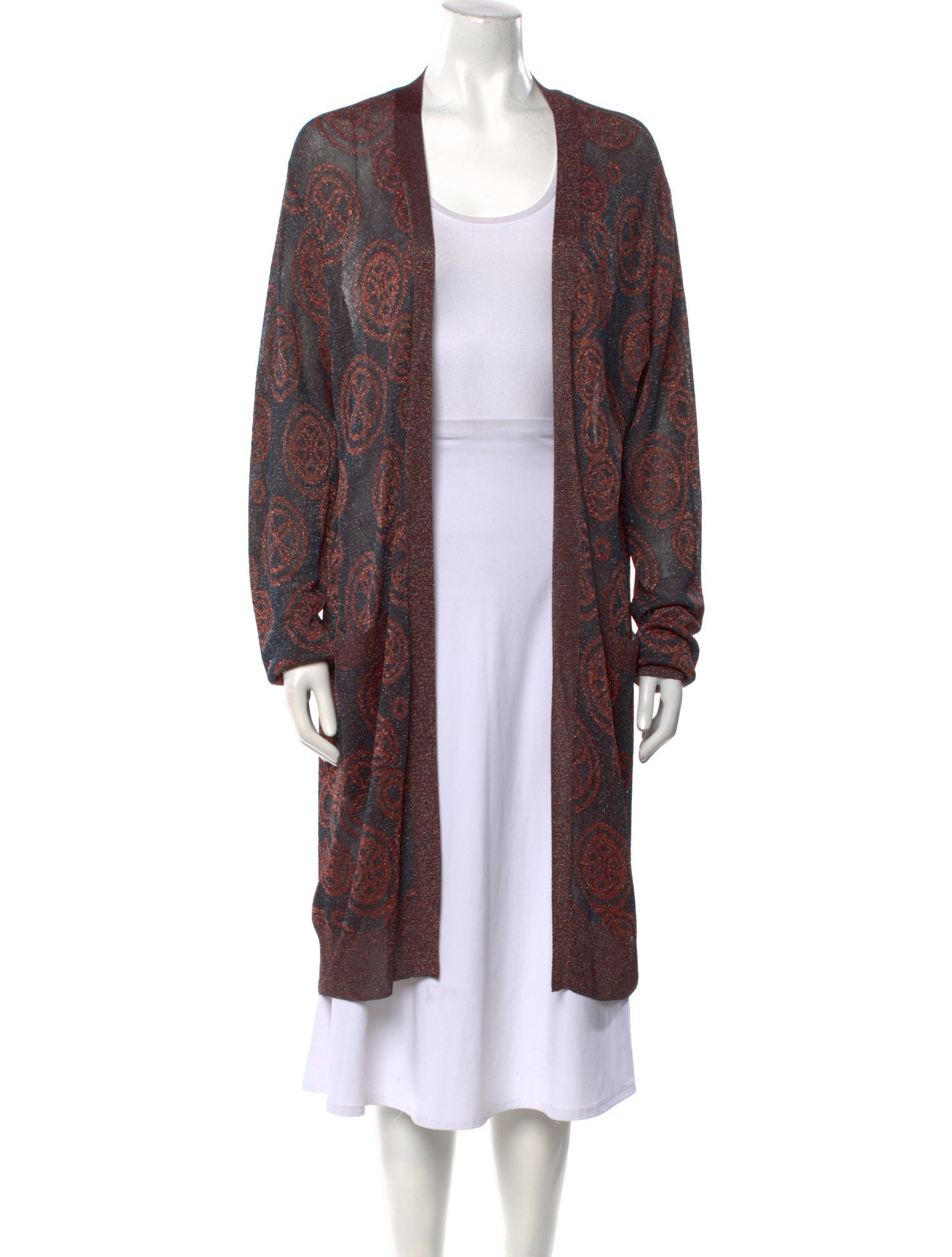 Dries Van Noten Paisley Print Open Front Sweater