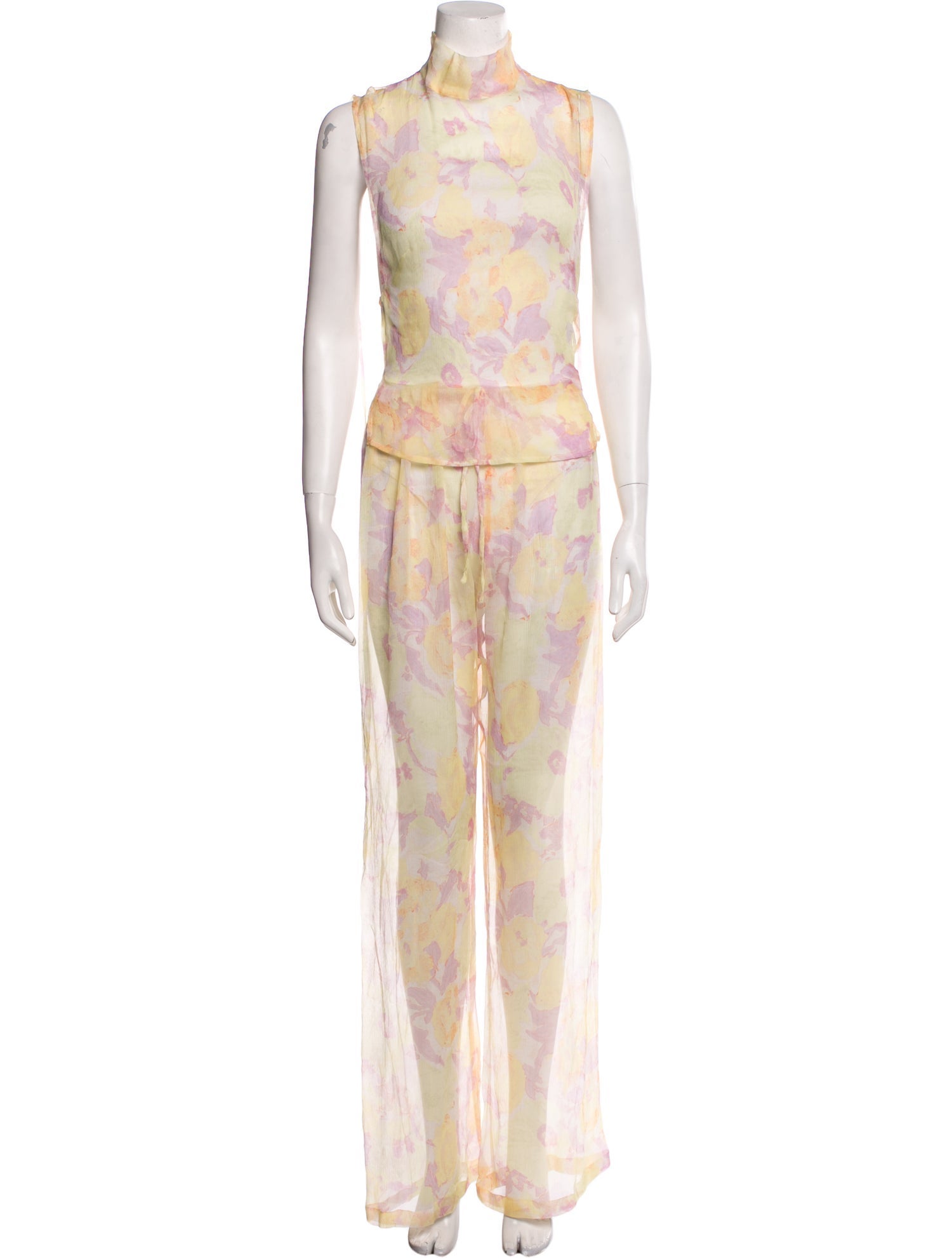 Dries Van Noten Silk Floral Print Pant Set w/ Tags