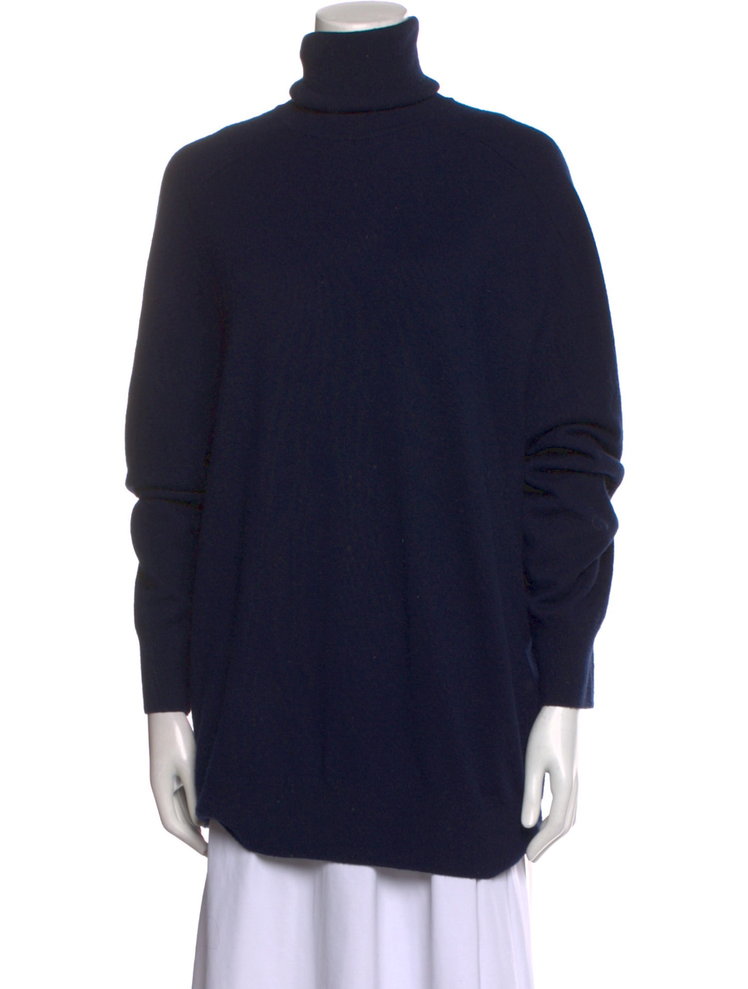 DRIES VAN NOTEN ウールシルク ボートネックニット-Blue/M DRIES VAN NOTEN シルク混 Vネック 薄手 ニット ネイビー M