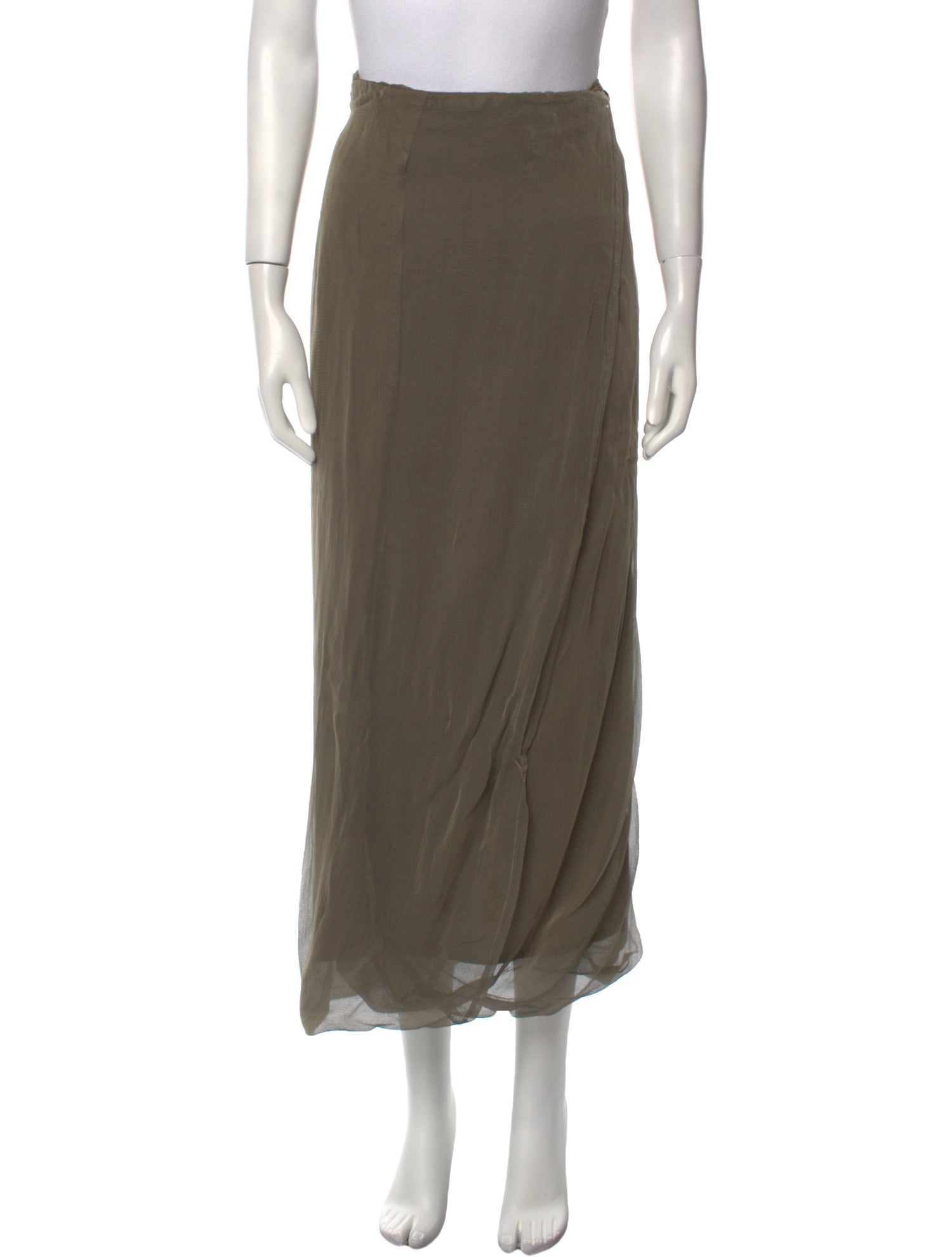 Dries Van Noten Silk Midi Length Skirt