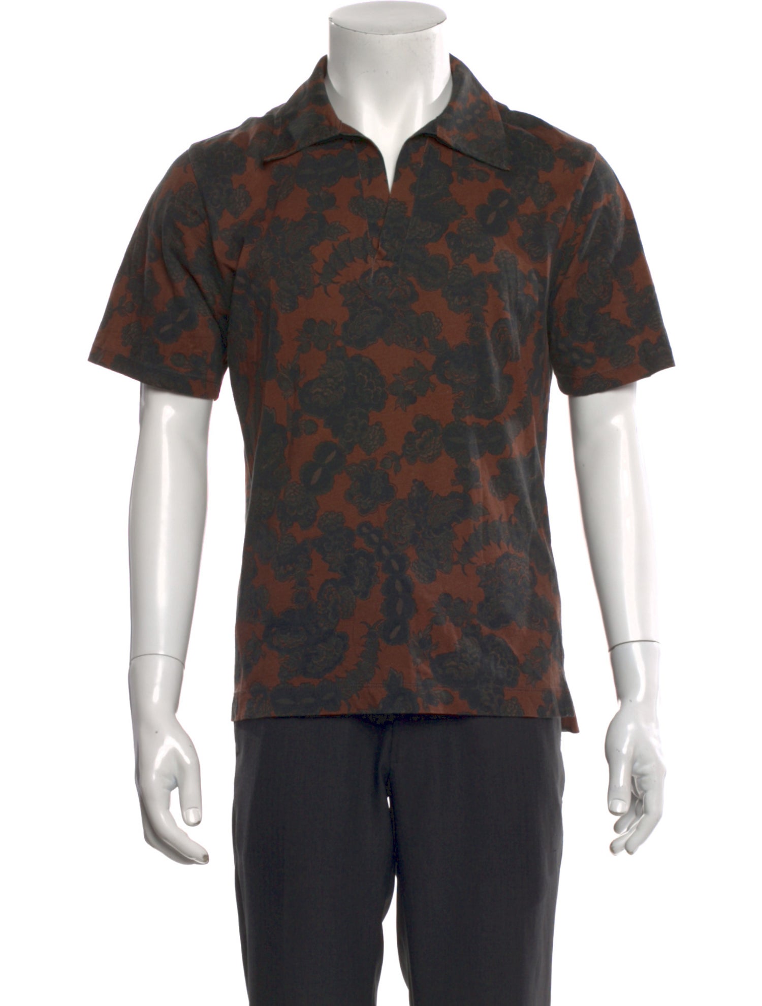 Dries Van Noten Printed Crew Neck Polo Shirt