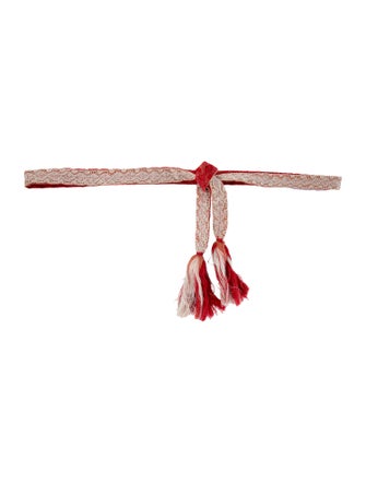 Dries Van Noten Skinny Fringe Trim Accent Waist Belt