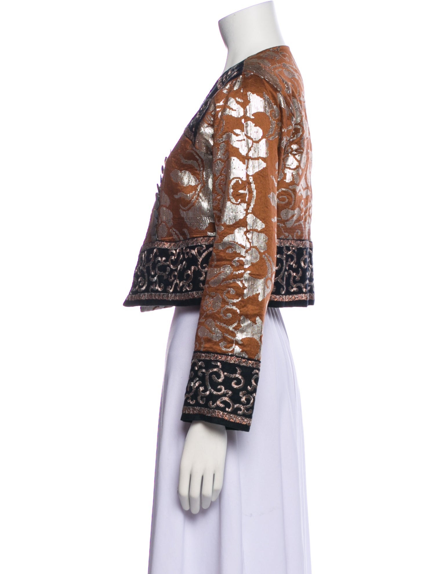 Dries Van Noten Linen Printed Evening Jacket