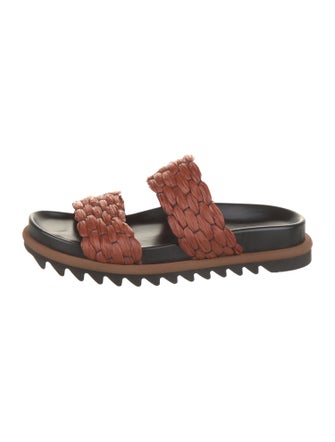 Dries Van Noten Raffia Braided Accents Slides