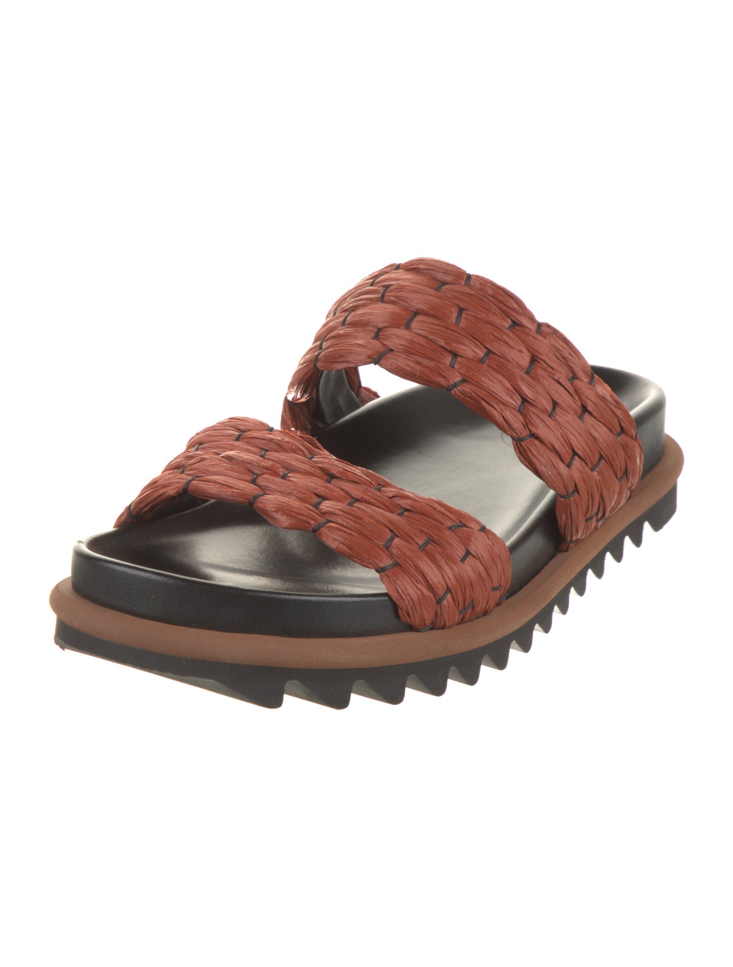 Dries Van Noten Raffia Braided Accents Slides