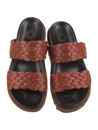 Dries Van Noten Raffia Braided Accents Slides