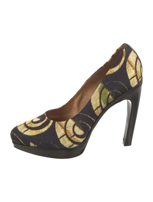 Dries Van Noten Satin Printed Pumps