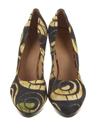 Dries Van Noten Satin Printed Pumps