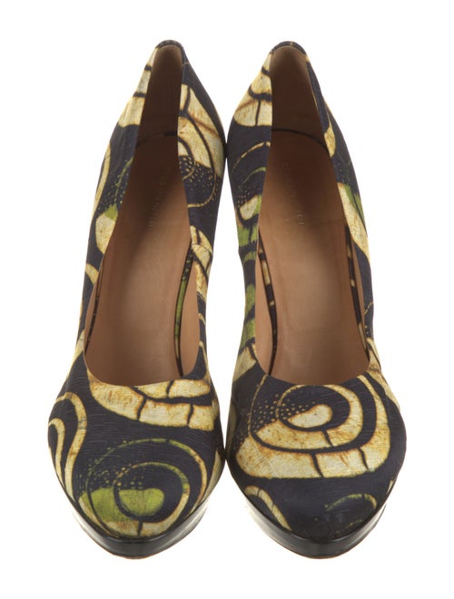 Dries Van Noten Satin Printed Pumps