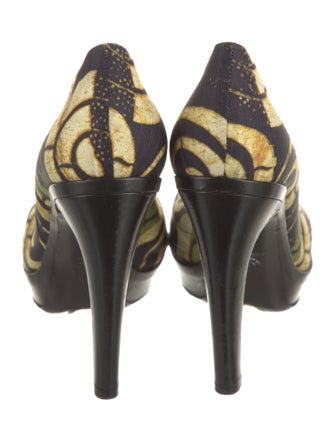 Dries Van Noten Satin Printed Pumps