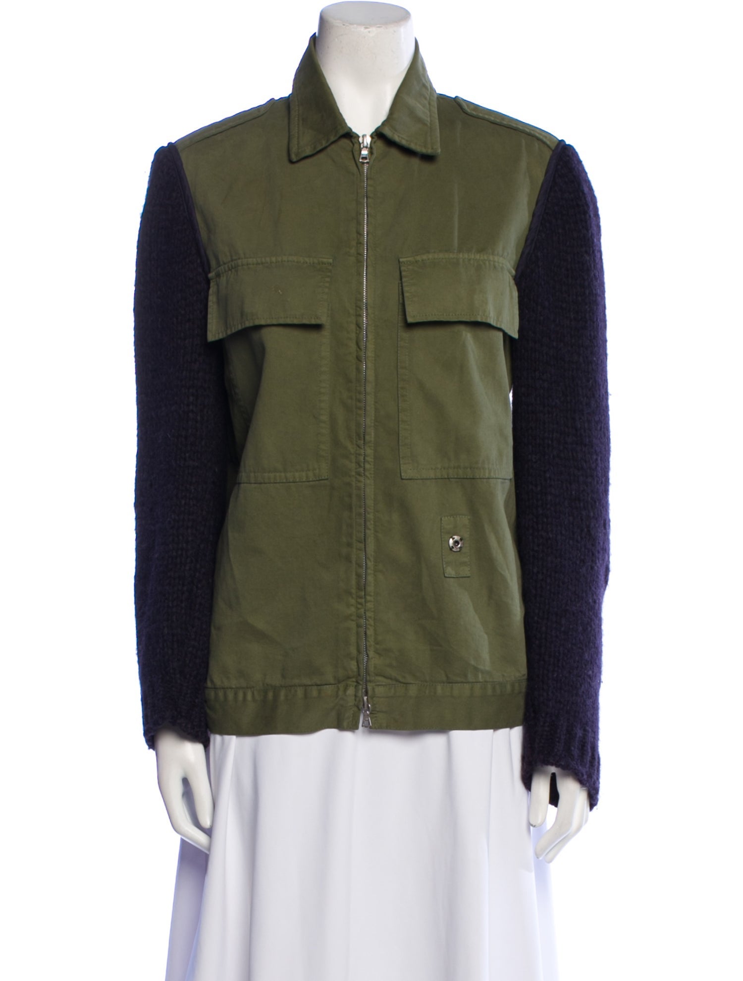 Dries Van Noten Colorblock Pattern Utility Jacket