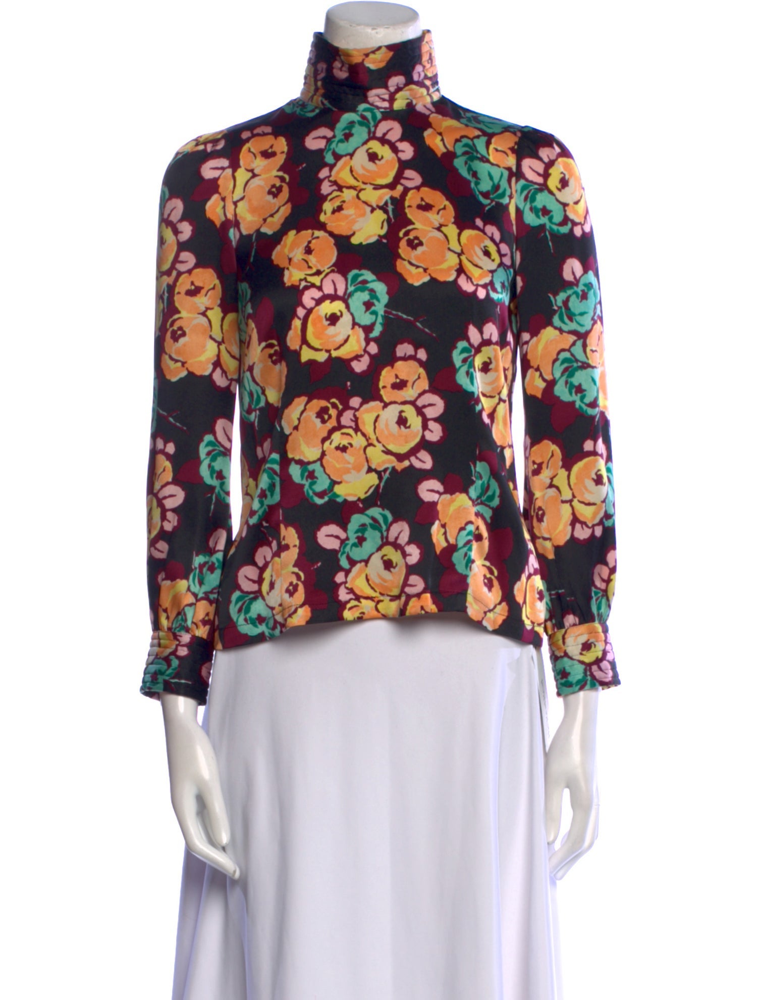 Dries Van Noten Silk Floral Print Blouse