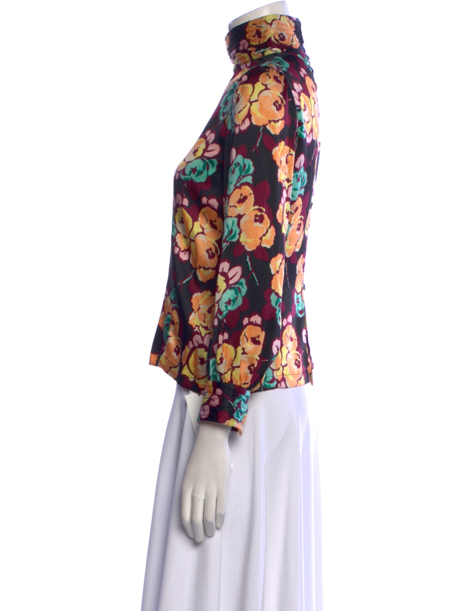 Dries Van Noten Silk Floral Print Blouse