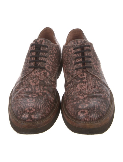 Dries Van Noten Leather Animal Print Oxfords
