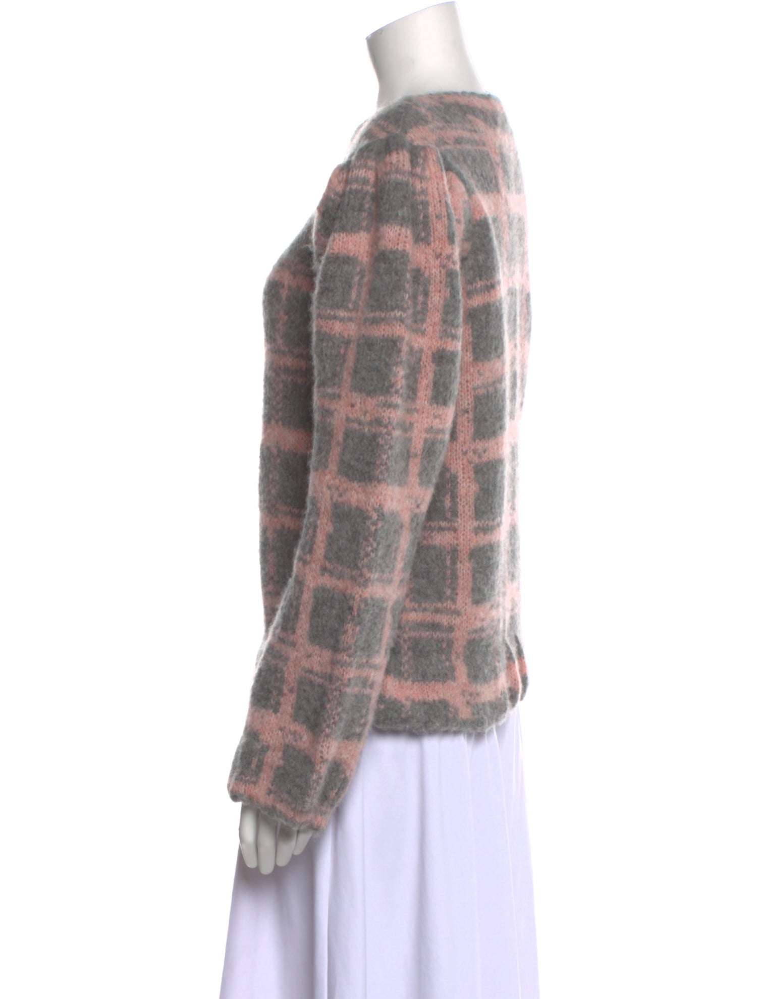 Dries Van Noten Alpaca Plaid Print Sweater