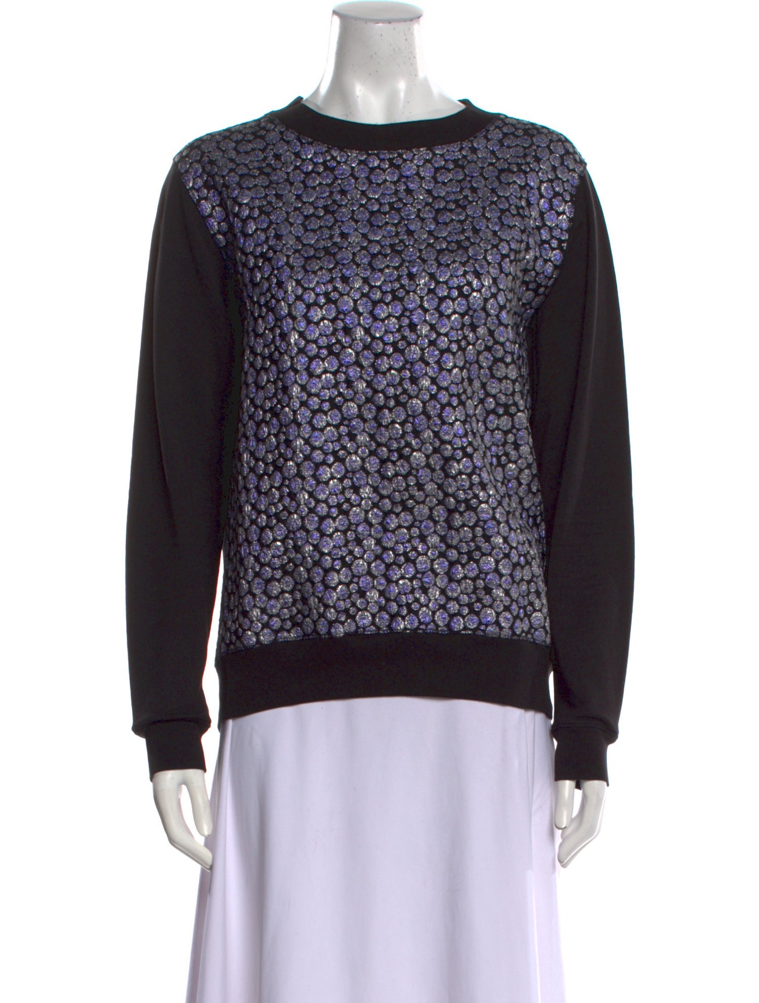 Dries Van Noten Colorblock Pattern Crew Neck Sweater