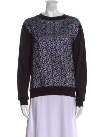 Dries Van Noten Colorblock Pattern Crew Neck Sweater