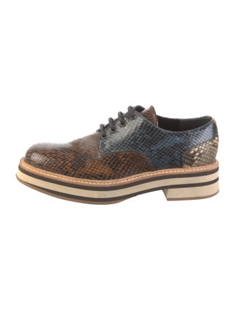Dries Van Noten Leather Animal Print Oxfords