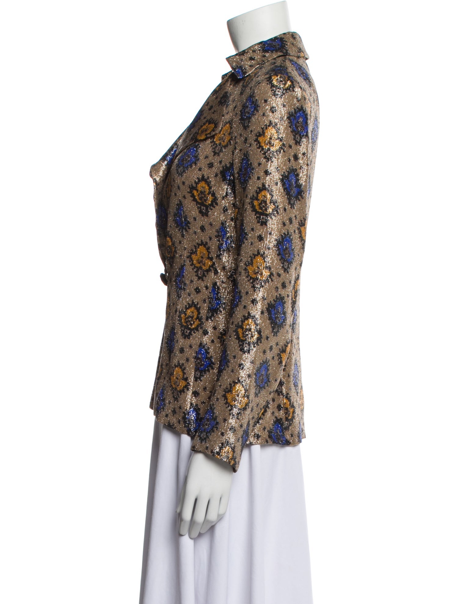 Dries Van Noten Silk Printed Blazer