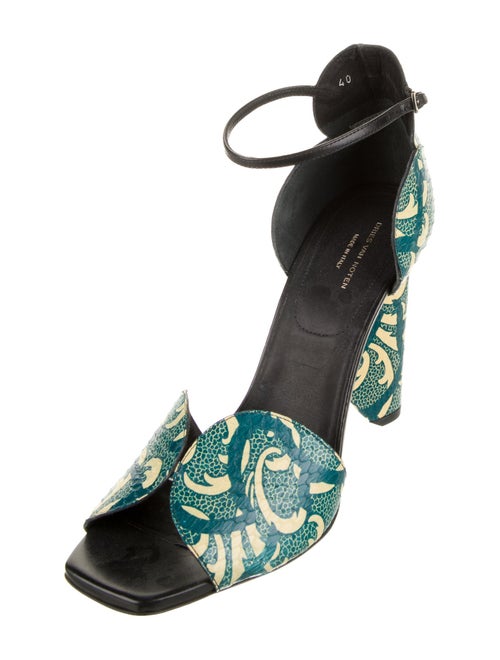 Dries Van Noten Leather Floral Print Gladiator Sandals