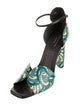 Dries Van Noten Leather Floral Print Gladiator Sandals