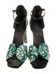 Dries Van Noten Leather Floral Print Gladiator Sandals