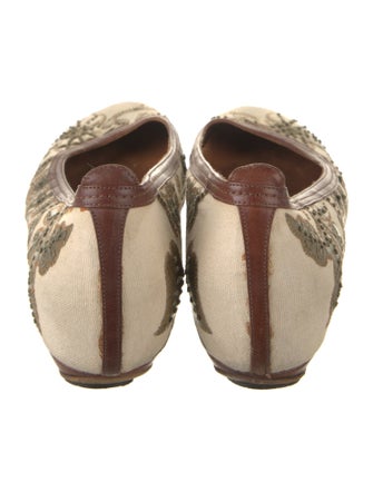 Dries Van Noten Canvas Printed Ballet Flats